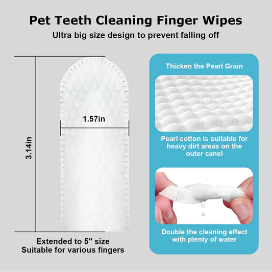 Dropsoro™ Pet Dental Finger Wipes (Pack of 50) – Easy Oral Care for Dogs & Cats