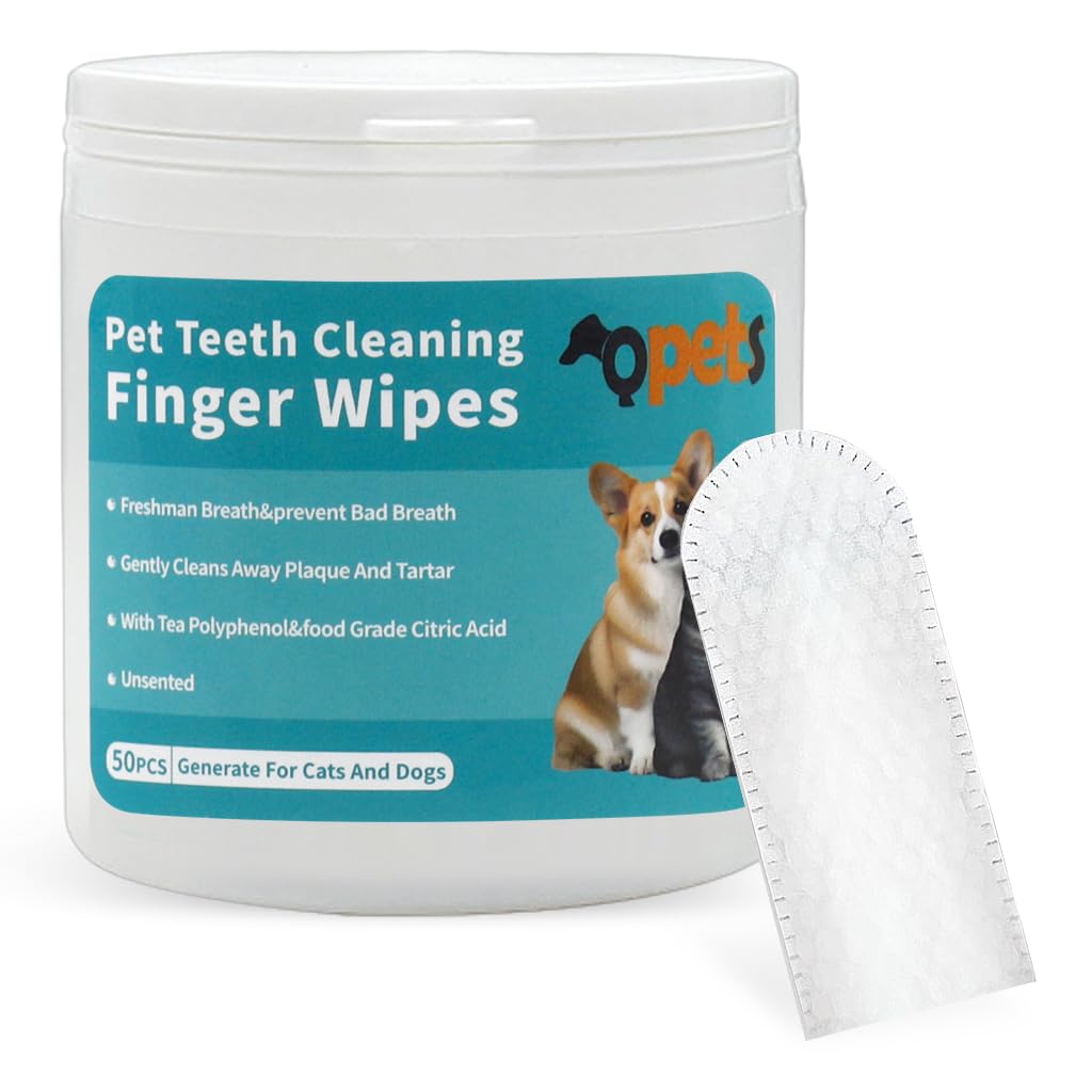 Dropsoro™ Pet Dental Finger Wipes (Pack of 50) – Easy Oral Care for Dogs & Cats