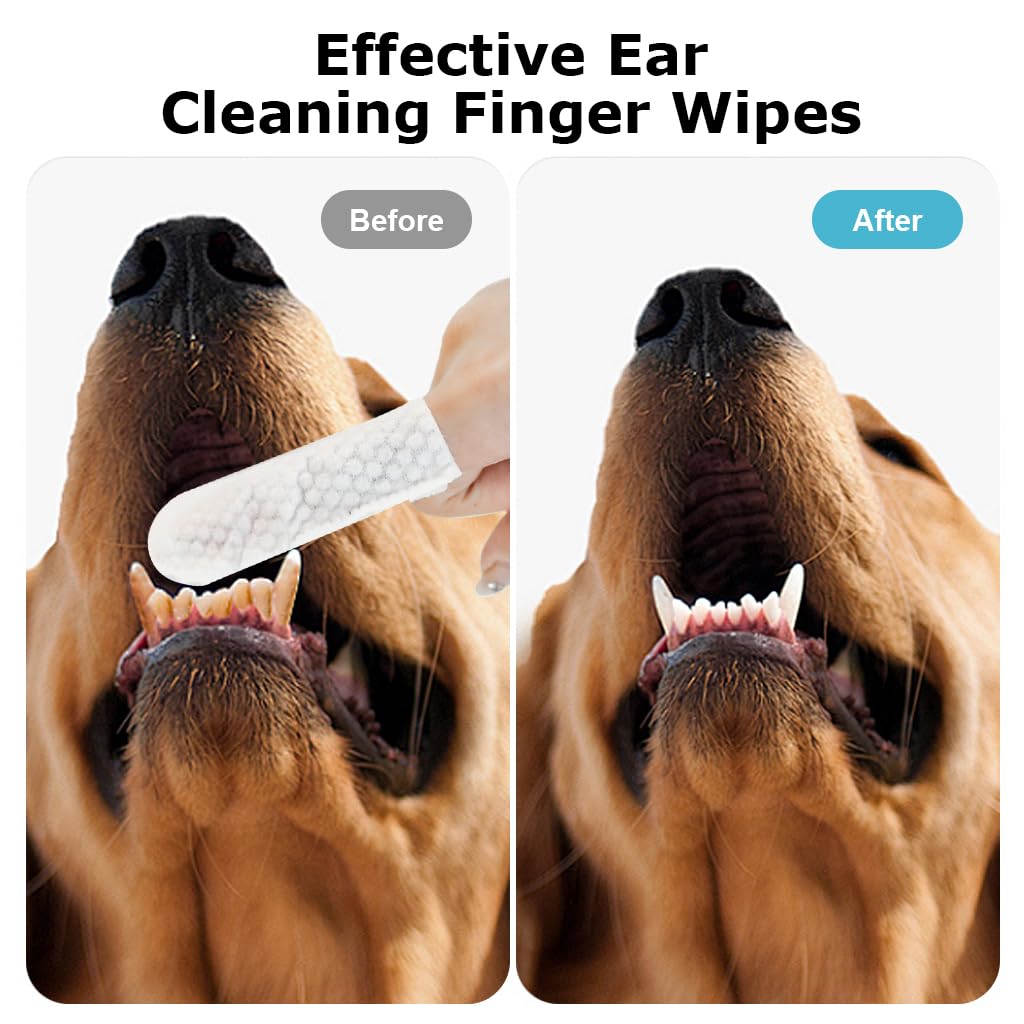 Dropsoro™ Pet Dental Finger Wipes (Pack of 50) – Easy Oral Care for Dogs & Cats
