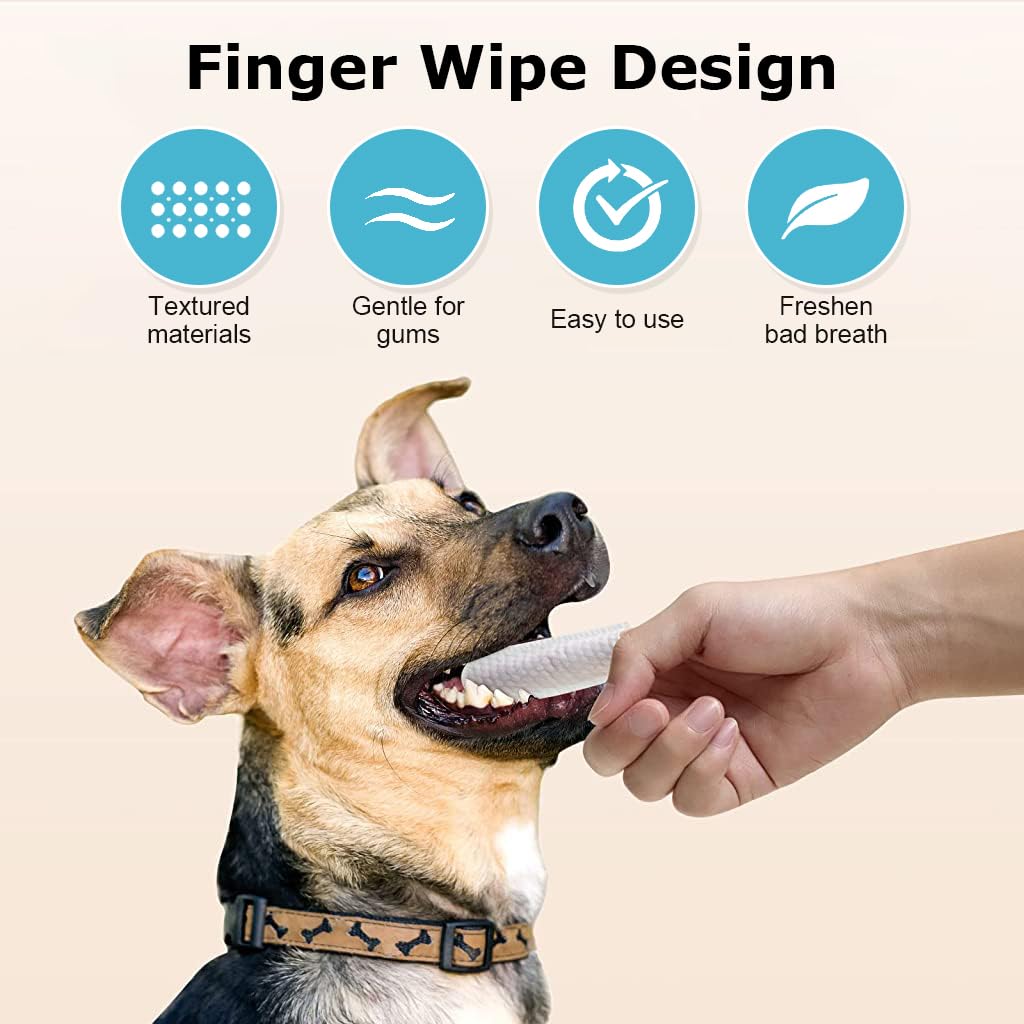 Dropsoro™ Pet Dental Finger Wipes (Pack of 50) – Easy Oral Care for Dogs & Cats